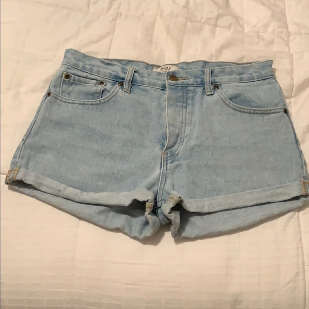 High rise jean shorts